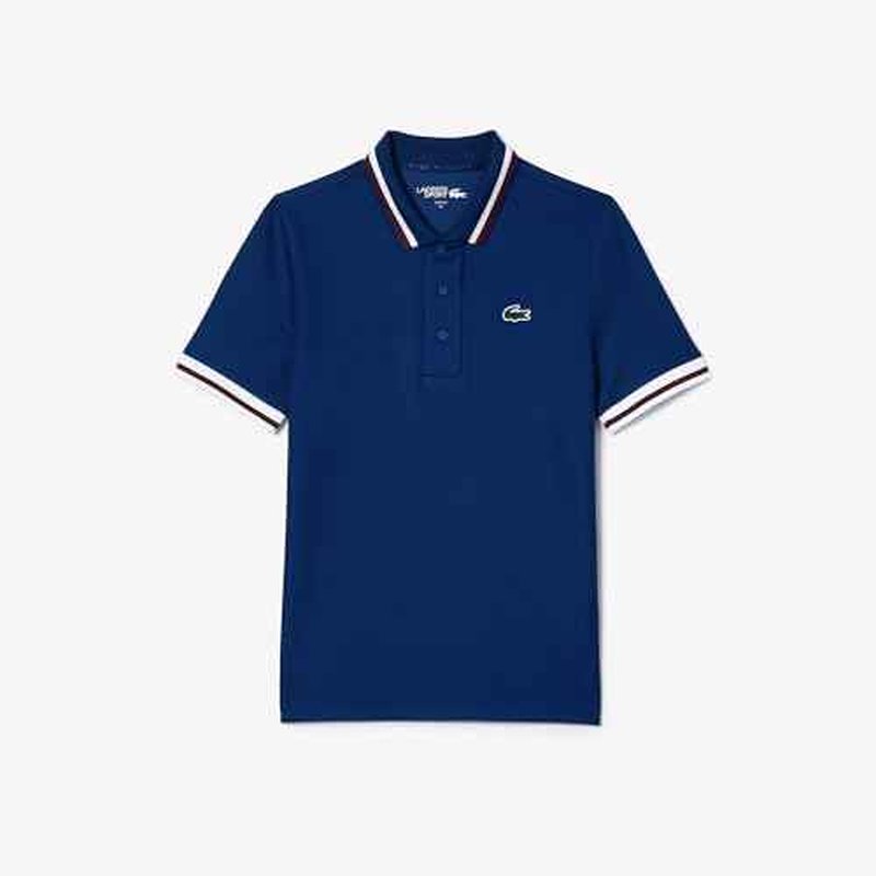 Lacoste Women's Sport Uv Protect Stripe Collar Tennis Polo Shirt