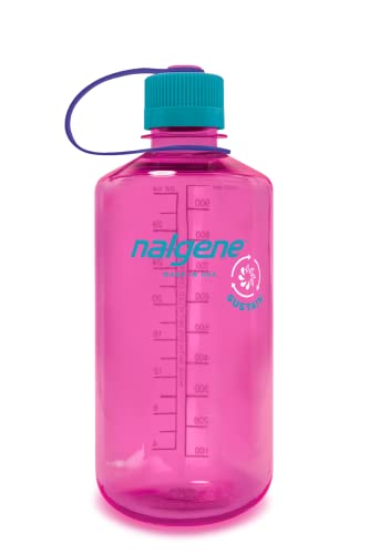 Nalgene Sustain Tritan BPA-Free Water Bottle Made with Material Derived from 50% Plastic Waste, 32 OZ, Narrow Mouth, Electric Magenta