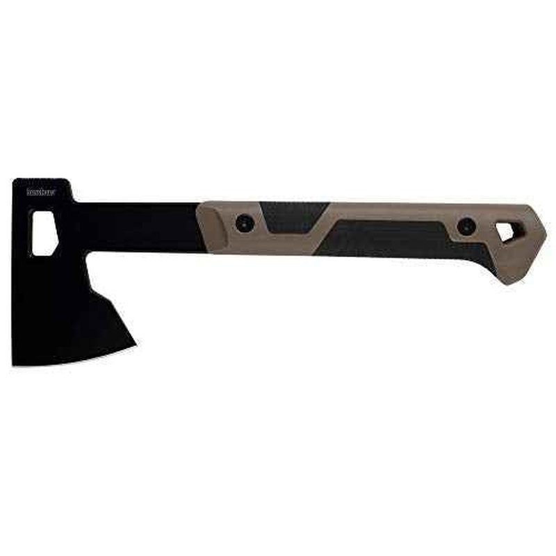 Kershaw Deschutes Skinner Hatchet Camp Ax, Tan Design, 14 Inch Overall Length, Stainless Steel Fixed Head, Full Tang, EDC, Molded Sheath with Straps, Hatchet Axe for Camping, Backpacking and More