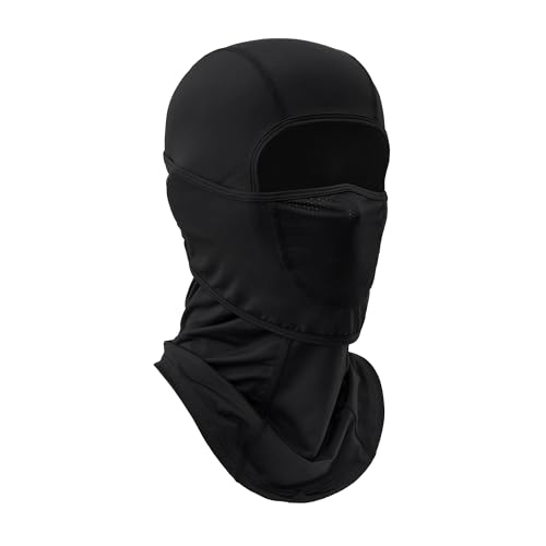 Unique Design-Balaclava Ski Mask with Movable Face Part for Men Women Summer Lightweight Shiesty Mask -Motorcycle Ski Black