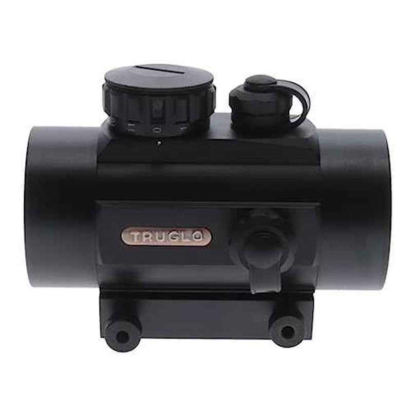 TRUGLO Traditional 1x40mm 5-MOA Hunting Durable Lightweight Waterproof Fogproof Shock Resistant Adjustable Aluminum Red-Dot Sight Flip-Up Lens Caps Included