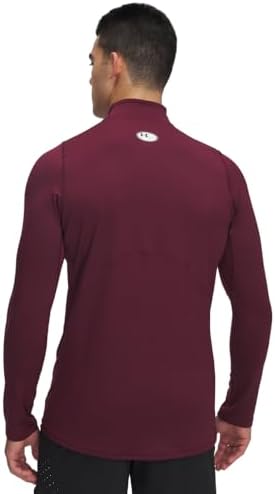 Under Armour Men's ColdGear Fitted Mock - Maroon/White | 3X-Large Tall Performance Top