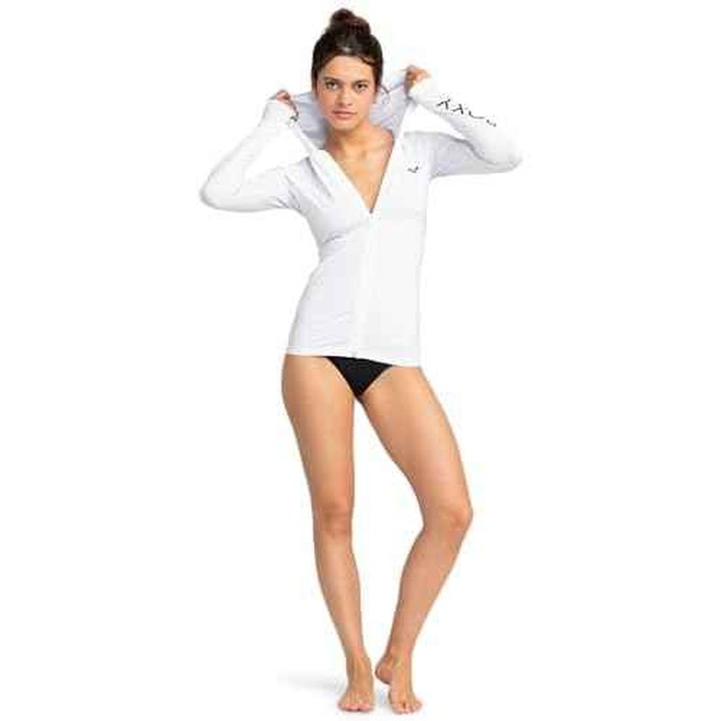 Roxy Womens Zip-up Hooded Rashguard ? UPF 50+, Surf, Hiking, Volley, Workout, Yoga, Quick-Dry Shirt