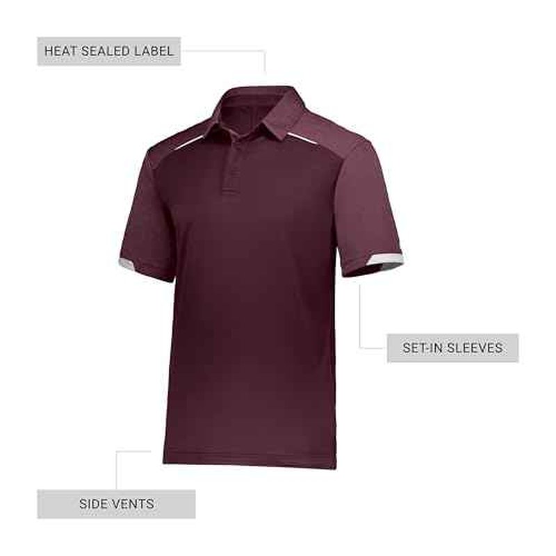 Russell Athletic Men's Legend Polo Shirt, Moisture-Wicking Performance, Classic Fit