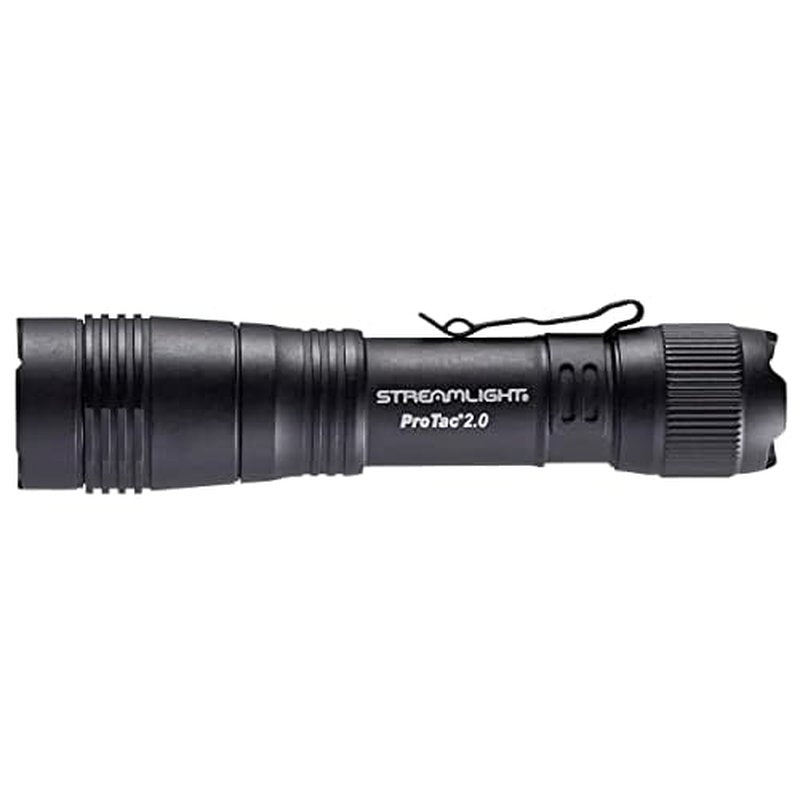 Streamlight 89000 ProTac 2.0 2000-Lumen 17300-Candela Rechargeable Tactical LED Flashlight with USB C Cable, and Holster, Box, Black