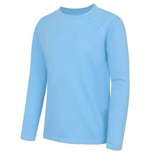 Boys Rash Guard UPF 50+ Swim Shirt Youth Kids UV Sun Protection Long Sleeve Quick Dry Athletic T-Shirts for Beach Surf