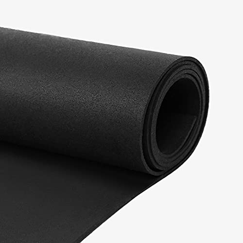 Flooring Inc 1/4" Tough Rubber Flooring Roll | Flexible Recycled Rubber Gym Floor Mats for Home Gym | Heavy Duty Rubber Mat for Home Gyms, Sheds, Horse Stall Mat or Trailer | 5-4’x10’ | Black