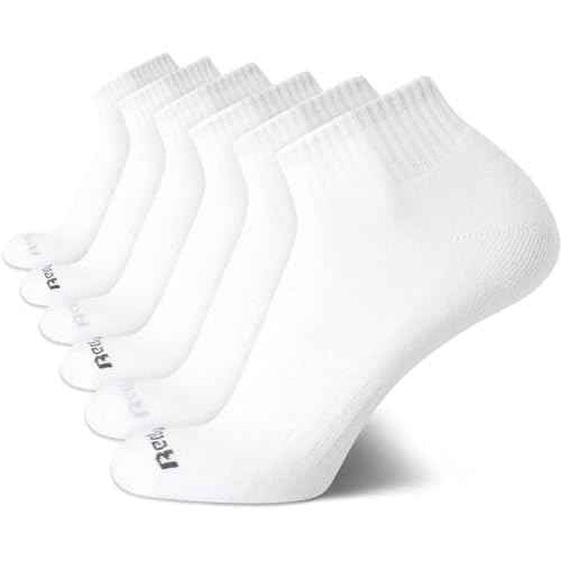 Reebok Men's Quarter Socks - 6 Pack Cushion Quarter Cut Ankle Socks for Men - Breathable Men's Athletic Socks (Size: 6-12.5)