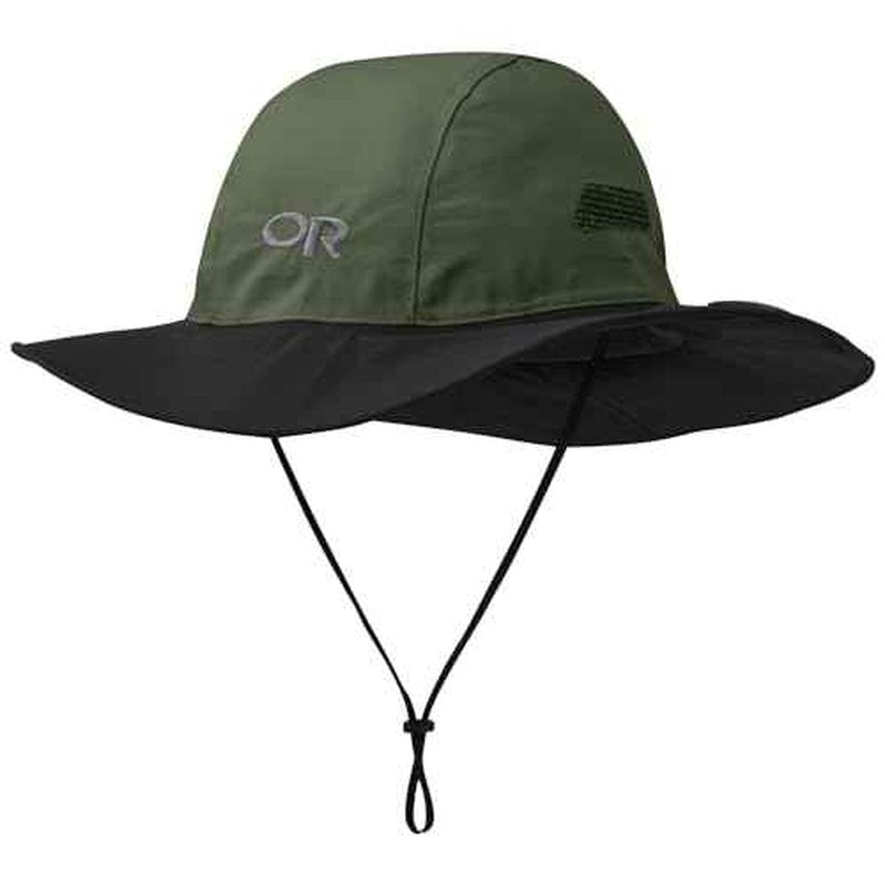 Outdoor Research Unisex Seattle Rain Hat, Fatigue/Black, XL