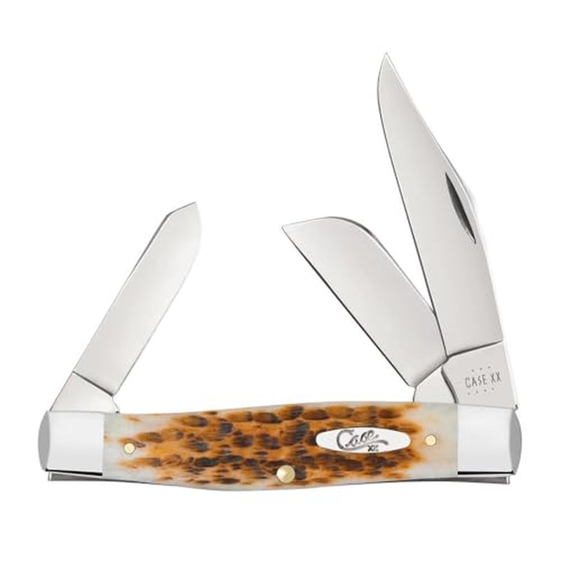 Case Cutlery CA10724: Large Stockman Amber Bone