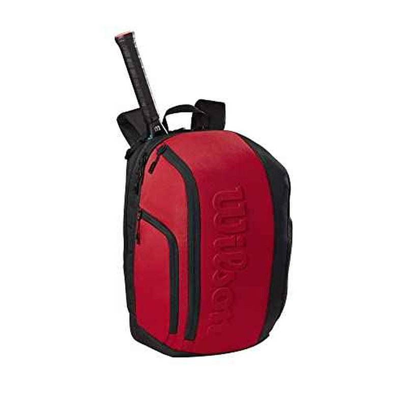 WILSON Clash V2 Super Tour Tennis Backpack - Red/Black, Holds up to 2 Rackets