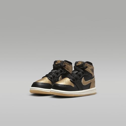 Jordan Toddler's 1 Retro High OG Black/Metallic Gold-Sail (FD1413 071)