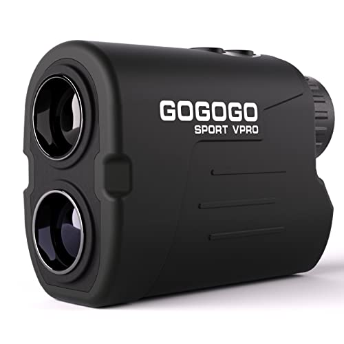 Gogogo Sport Vpro Laser Golf/Hunting Rangefinder, 6X Magnification Clear View 650/1200 Yards Laser Range Finder, Lightweight, Slope, Pin-Seeker & Flag-Lock & Vibration (650 Yard)