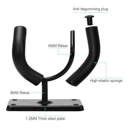 Coolrunner Skateboard Wall Hanger, 4 Pack Skateboard Wall Mount for Skateboard Storage and Display Holder, Skateboard Hooks Fit for Skateboard, Guitar, Longboard, Snowboards, Complete with Screw