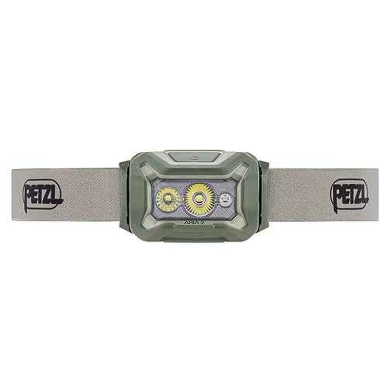 PETZL ARIA 2 RGB, Compact, Durable, Waterproof headlamp with White, red, Green and Blue Modes, 450 lumens, Desert