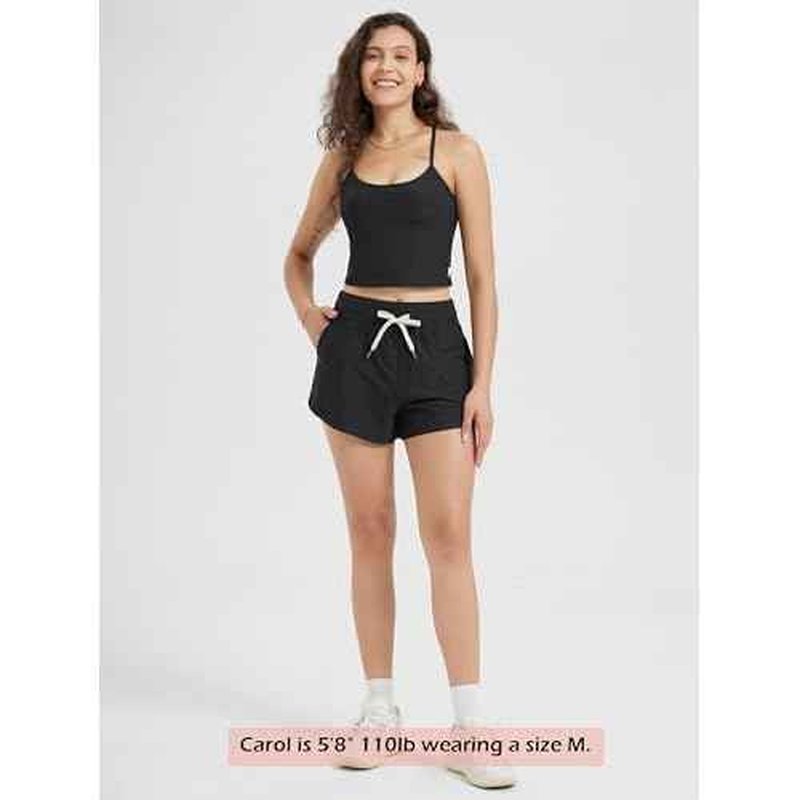 ODODOS Women's Performance Shorts Ultra Soft Stratum Tech Mid Rise Relaxed Shorts with Pocket 3" Inseam Moisture Wicking