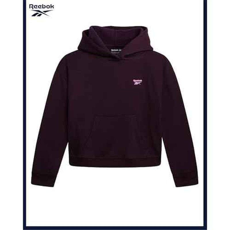 Reebok Girls Sweatsuit Set - 2 Piece Soft Long Sleeve Hoodie Sweatshirt and Sweatpants for Girls - Athletic Sweatsuit, Size 7, Plum