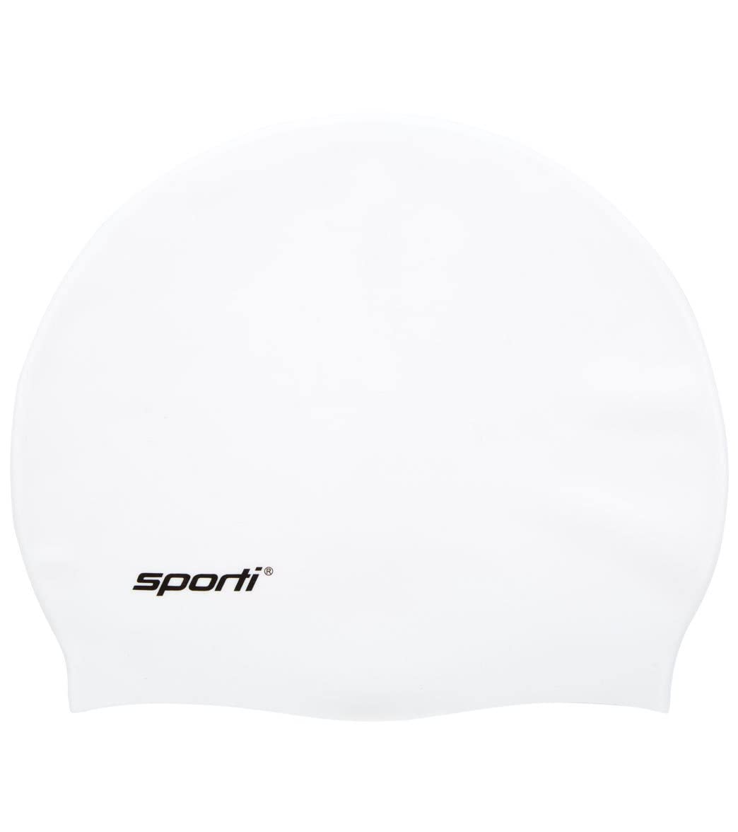 Sporti Silicone Swim Cap - White