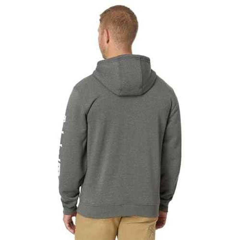 Timberland PRO Men's Hood Honcho Sport Full-Zip Hooded Sweatshirt, Dark Charcoal Heather/White, Medium