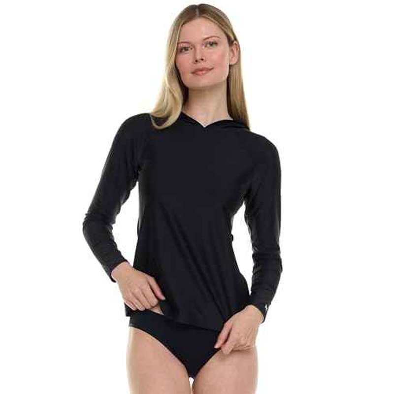 Hurley Rash Guard for Women with Hood, Long Sleeve Hoodie Swim Shirts for Women, Quick Dry UPF 50+ SPF Sun & UV Protection