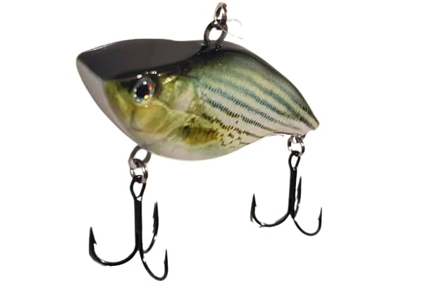 2 3/4" DDT Lipless Crankbait for Bass Fishing Lure Vibe Trap Crank Bait Lifelike Bait Sink (Striped BASS)