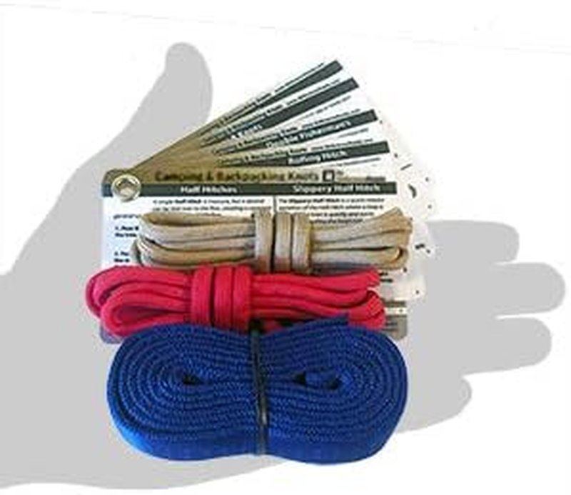 Knot Tying Kit - Outdoor Knots Pocket Guide with Webbing & Paracord for Camping, Backpacking, Scouting | Perfect for Beginners