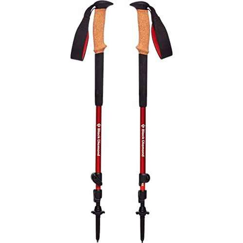 BLACK DIAMOND Trail Cork Trekking Poles (Pair) | Lightweight Collapsible Aluminum Hiking Poles | Natural Cork Grips | FlickLock Adjustable Shafts for All-Season Stability