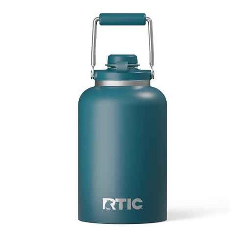 RTIC 1 Gallon Outback Jug, Stainless Steel, Insulated Water Bottle with Lid and Handle, BPA-Free, Double Wall Vacuum Insulation, Ceramic Lined, Marine