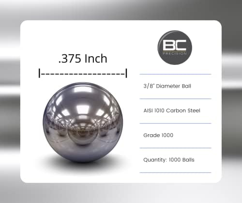 BC Precision 3/8" Slingshot Ammo Balls - Grade A Steel, Easy Grip & Smooth Pull Back for Accurate Flight