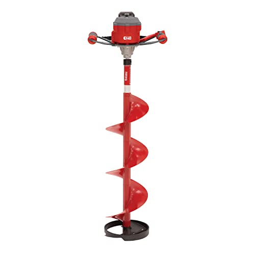 Eskimo E40 10-Inch Electric Ice Auger, Full Power 40V Lithium, Composite Bit, Lightweight Powerhead, Turbo Cutting System Multi-Edge Blades, Red, 45900