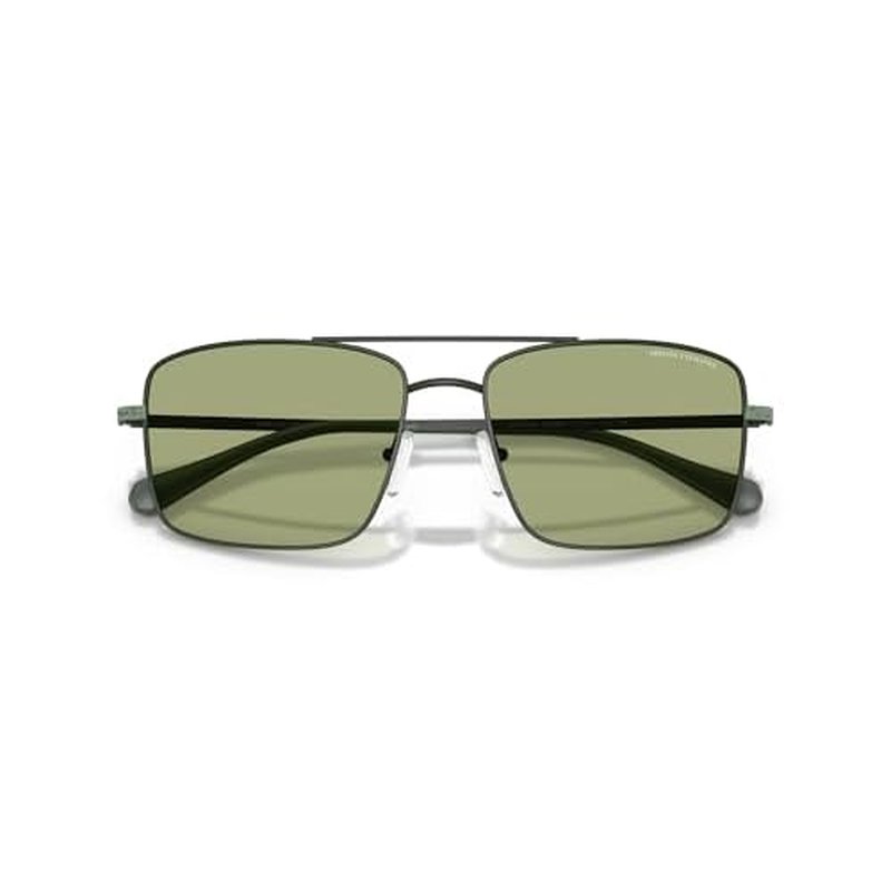 A|X ARMANI EXCHANGE Men's AX2054S Aviator Sunglasses, Matte Dark Green/Green, 57 mm