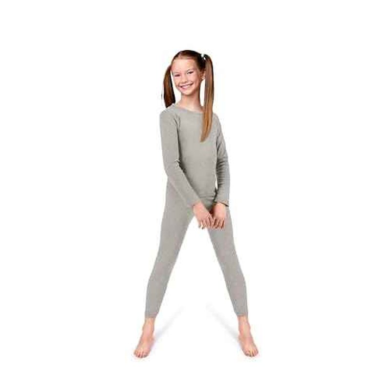 Rocky Thermal Underwear Kids Girls Thermal Underwear Set Toddler Long Johns kid Thermals Kid Base Layer kids thermals top bottom set Winter Clothes Shirt Pants Ski/Extreme Cold (Heather Grey XS Heavy)
