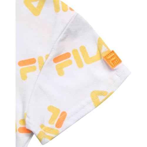 Fila Girls Shorts Set - 2 Piece Soft Breathable Toddler Girl Biker Shorts and Short Sleeve Shirt for Little Girls (2T-6X)