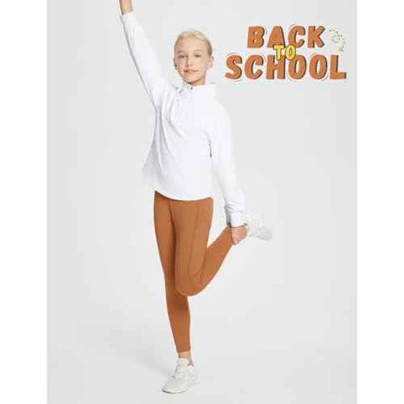 baleaf Girls Fleece Lined Leggings Athletic Yoga Pants Thermal Dance Tights Pockets Winter Running