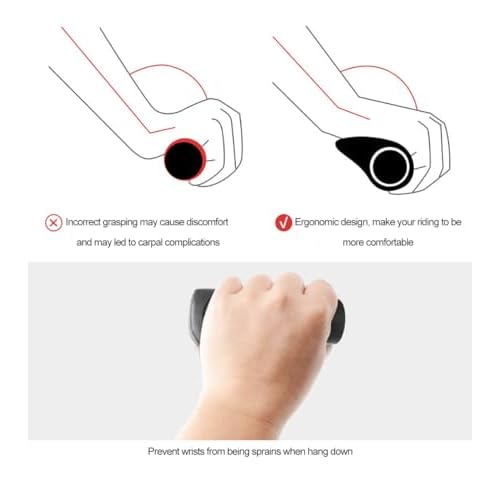 Bike Grips 2PCS 90mm Length Bike Handlebar Grips Short Mini Bicycle Handlebar Grips Two-Color Rubber Ergonomic Design