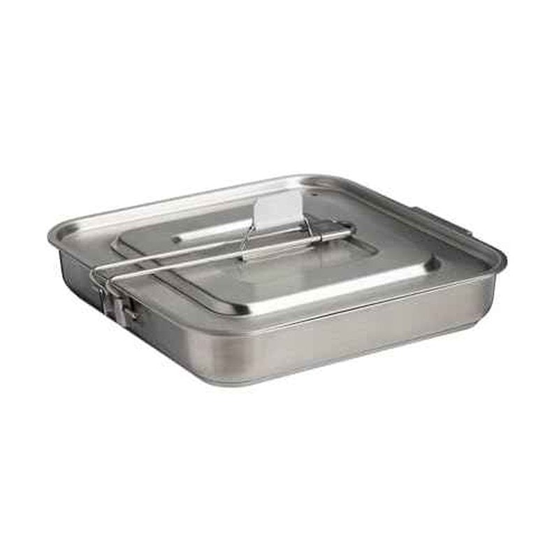 Stanley Wildfare Pro 5-Piece Stainless Steel Square Pan Cook Set | 10 in Fry Pan with Fold & Lock Handle | Cutting Board and Spatula | Camping Essentials for Your Camp Kitchen | BPA-Free