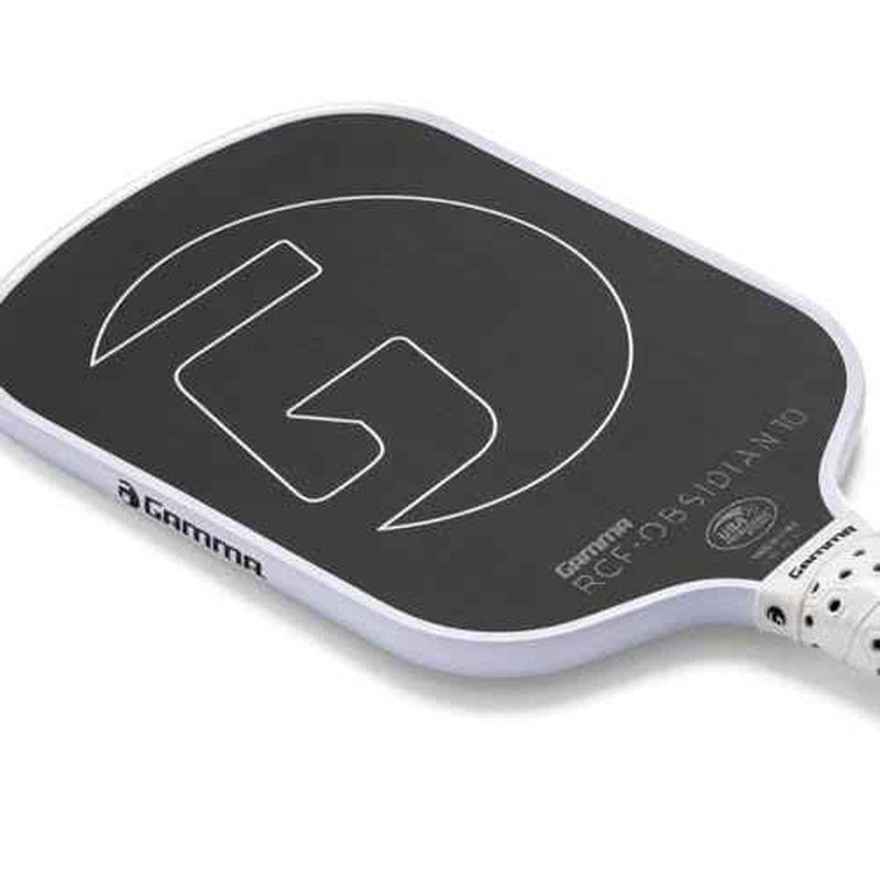 GAMMA RCF Obsidian Pickleball Paddle, Raw Carbon Fiber, 10mm, 13mm, and 16mm Options, Comfortable Molded Foam Handle, Sleak Design, Customizable Handle Weight System