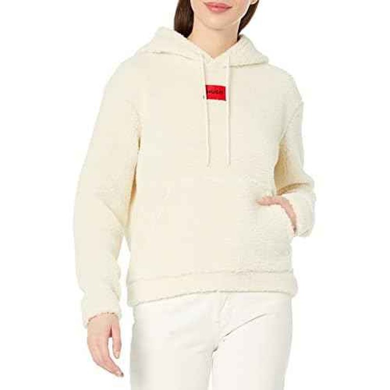 HUGO Women's Comfy Teddy Hooded Sweatshirt