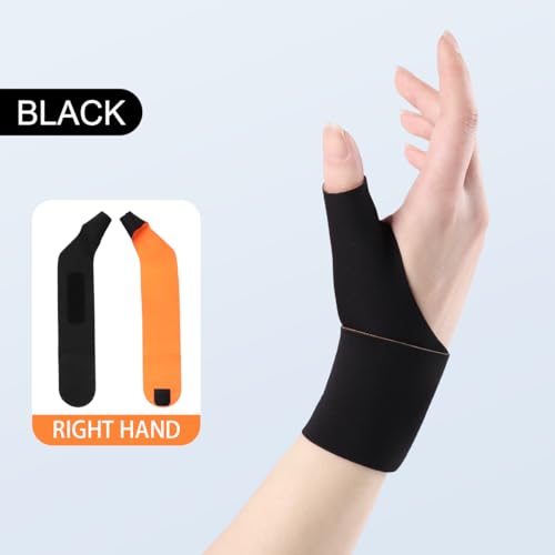 Thumb Wrist Brace Right Hand, Wrist Support for Carpal Tunnel Pain Relief, Trigger Thumb, Tendonitis, Ulnar Wrist wraps Repetitive Use Injury, Adjustable Ultra Thin Elastic Compression Sleeve Fit Small and Medium Hands