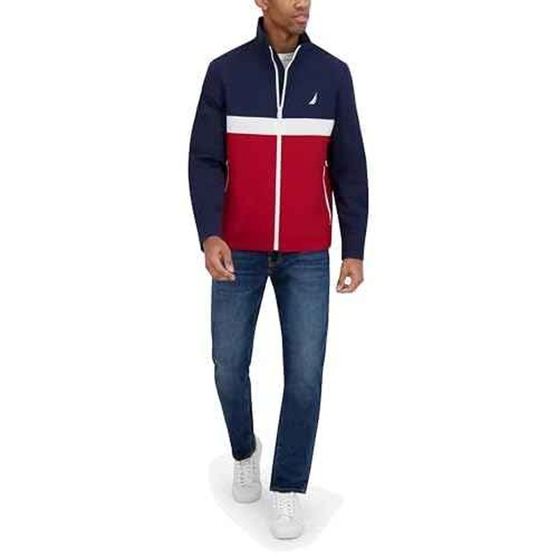 Nautica Men's Lightweight Sailing Jacket ? Waterproof & Windproof, Breathable, Azure