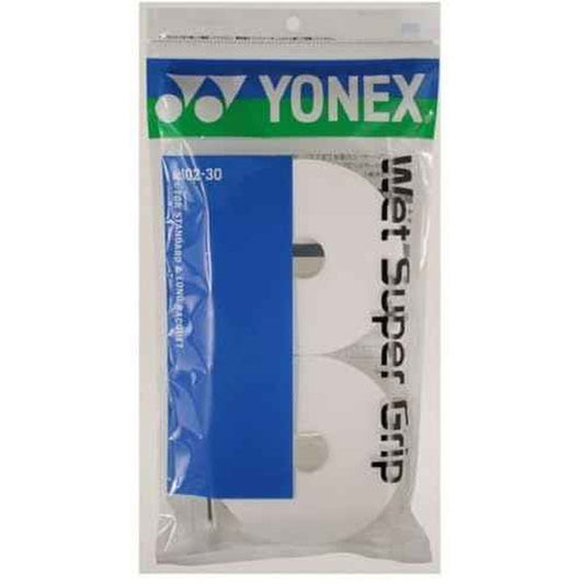 Yonex AC102-30 Tennis Wet Super Grip (Pack of 30), White