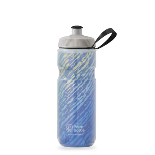 Polar Bottle – Sport Insulated 20oz Nimbus, Seaside Blue & Yellow – Leak Proof Water Bottles Keep Water Cooler 2x Longer than a Regular Reusable Water Bottle