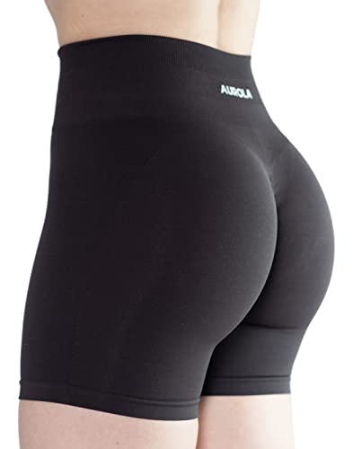 AUROLA Intensify Workout Shorts for Women Seamless Scrunch Short Gym Yoga Running Sport Active Exercise Fitness Shorts Seal Brown