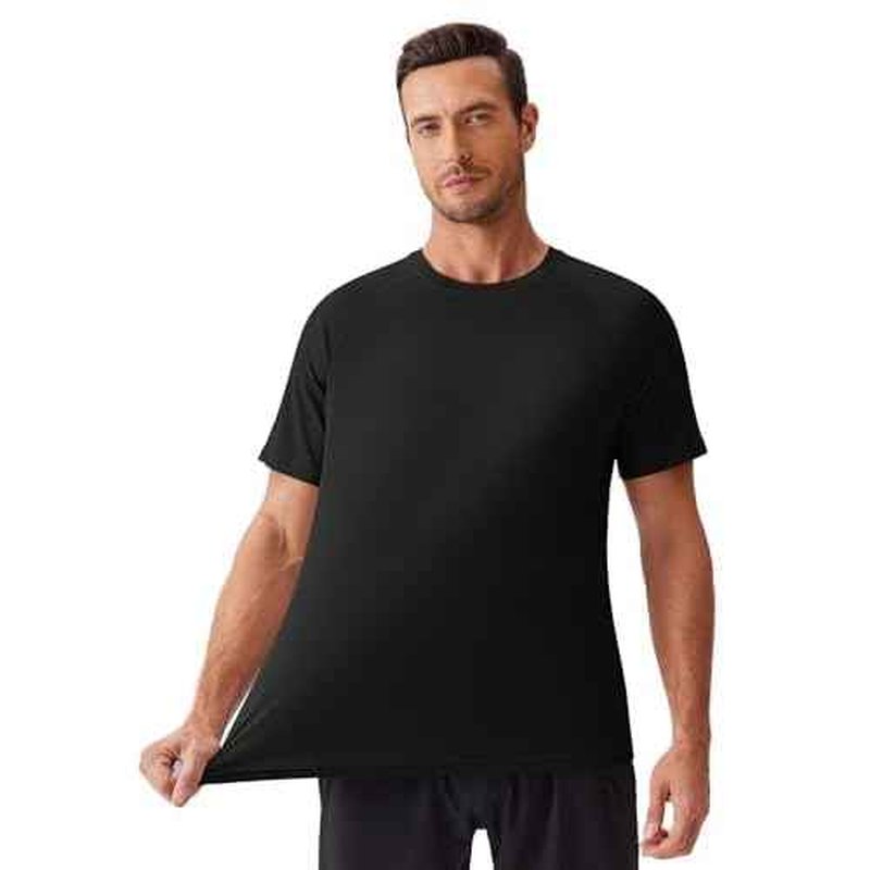 PINSPARK 1/5 Pack Workout Shirts for Men Short Sleeve Moisture Wicking Athletic Gym Tshirts Multipack Casual Plain Tees