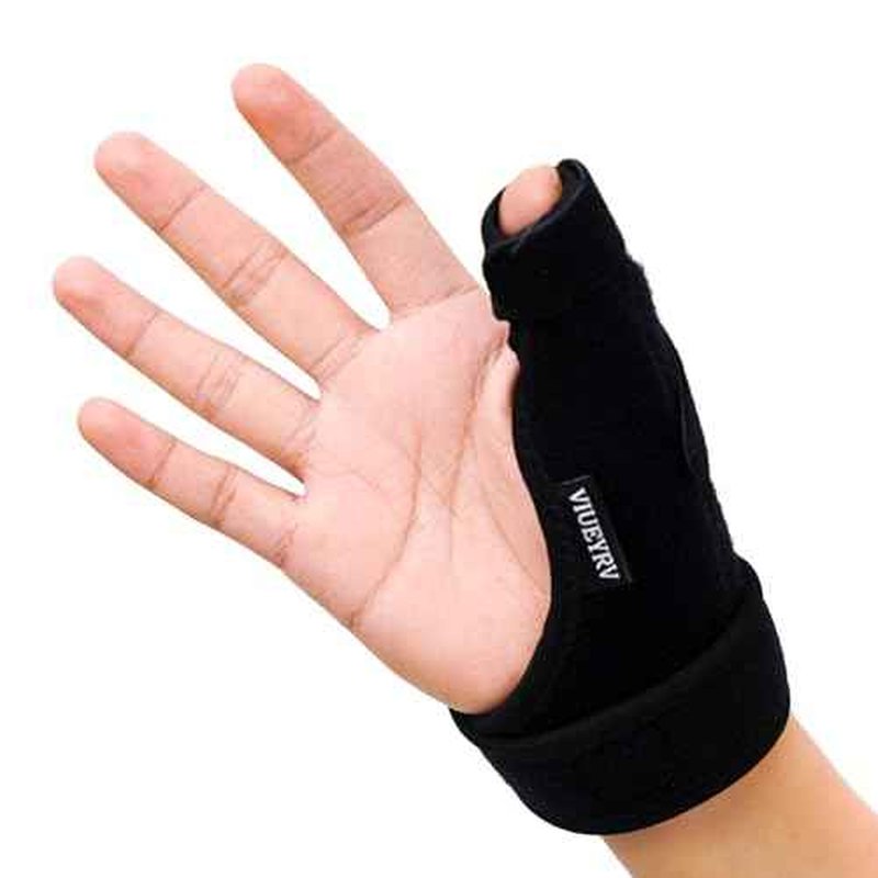 Trigger Thumb Splint- Adjustable Thumb Spica Support Stabilizer Brace for Pain, Sprains, Arthritis, Tendonitis, Breathable and Easy Application.(Right & Left Hand) (Black)
