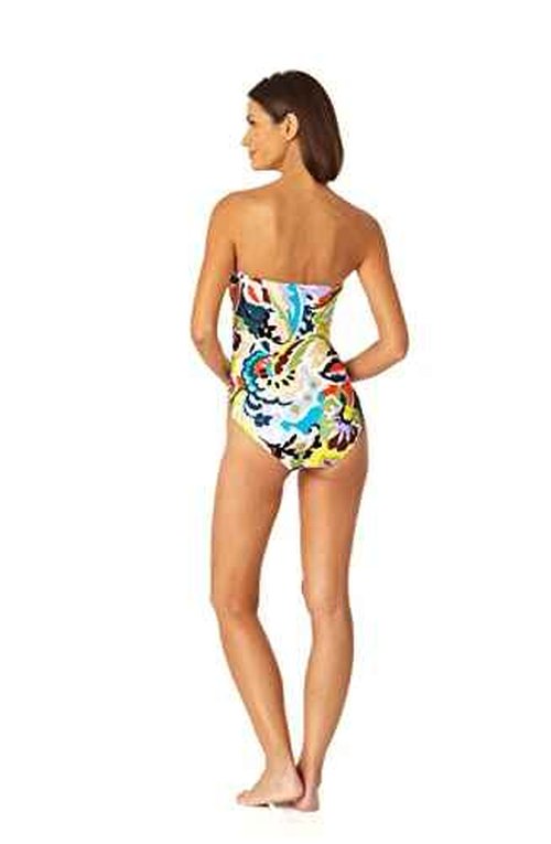 Anne Cole Women's Standard Twist Front Shirred One Piece Swimsuit, Multicolor