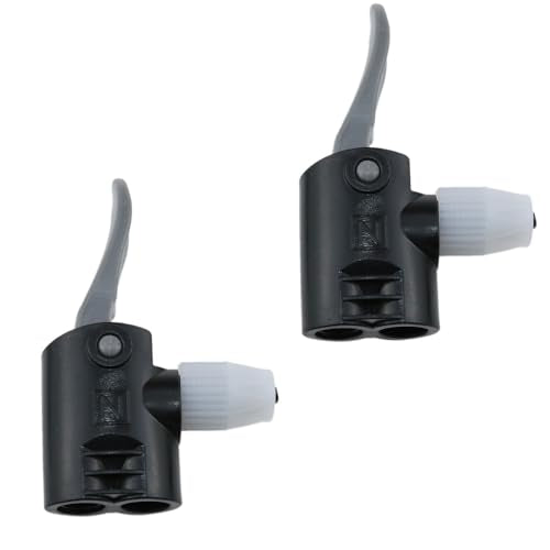 Black Dual Head Bike Pump Adapter Valve Quick Pump Fitting Replacement Nozzle Tire Valve Connector Valve Adapter 2PCS