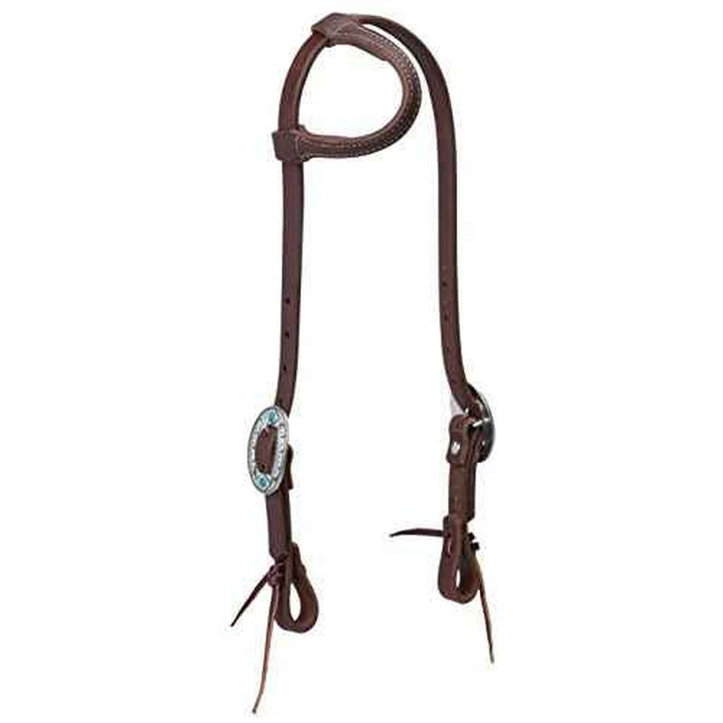Weaver Leather 10-0606 Working Tack Designer Hardware Sliding Ear Headstall, Feather