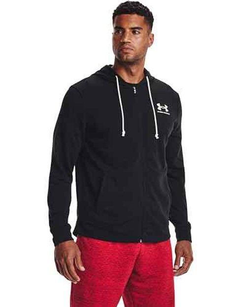 Under Armour Mens Rival Terry Full Zip, (001) Black / / Onyx White, Small