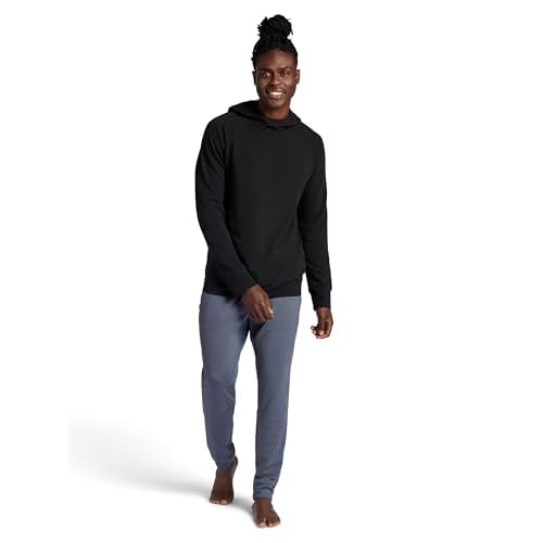 Gaiam Men's Namaste Cowl Neck Hoodie, Standard Fit, Stretch Midweight Terry Material